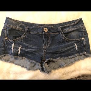 Ripped Blue Jean Shorts